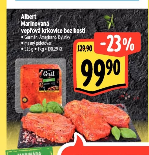 Albert Marinovaná vepřová krkovice bez kosti