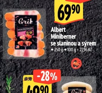 Albert Miniberner se slaninou a sýrem