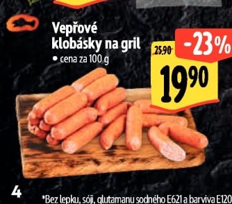 Vepřové klobásky na gril