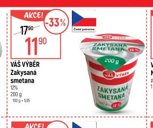 Váš Výběr Zakysaná smetana 12% 200 g