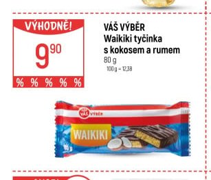 Váš Výběr Waikiki tyčinka s kokosem a rumem