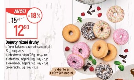 Donuty různé druhy