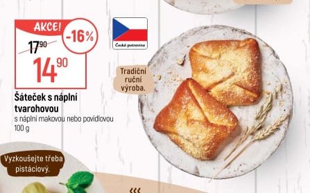 Šáteček s náplní tvarohovou