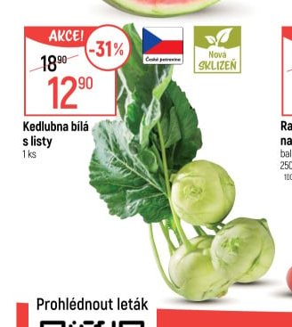 Kedlubna bílá s listy