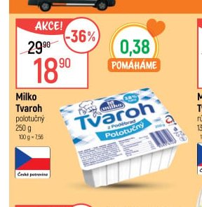 Milko Tvaroh polotučný 250 g