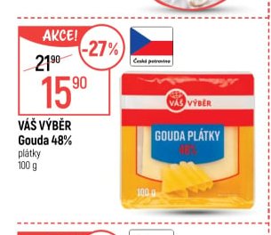 Váš Výběr Gouda 48% plátky 100 g