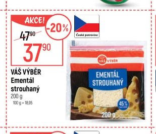 Váš Výběr Ementál strouhaný 200 g