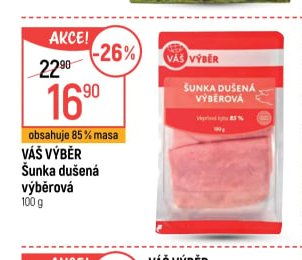 Váš Výběr Šunka dušená výběrová 100 g