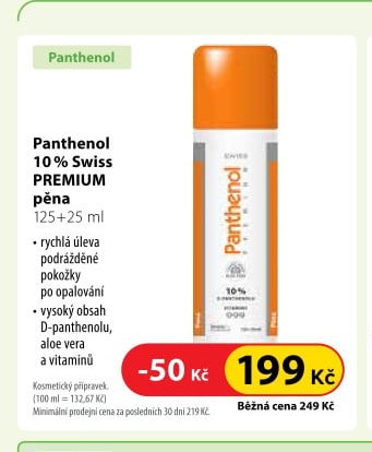 Panthenol 10 % Swiss PREMIUM pěna 125+25 ml