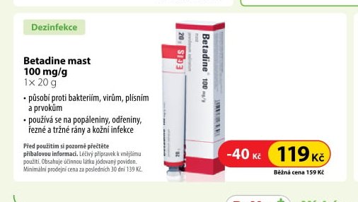 Betadine mast 100 mg/g 1x 20 g