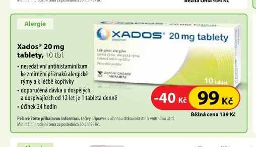 Xados 20 mg tablety, 10 tbl.