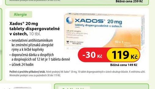 Xados 20 mg tablety dispergovatelné v ústech, 10 tbl.