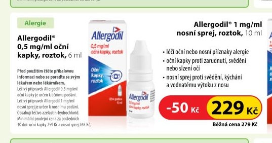 Allergodil 0,5 mg/ml oční kapky, roztok, 6 ml
