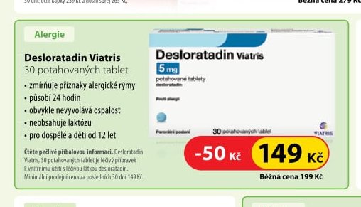 Desloratadin Viatris 30 potahovaných tablet