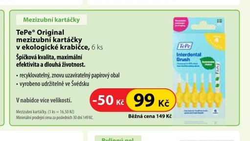 TePe Original mezizubní kartáčky v ekologické krabičce, 6 ks