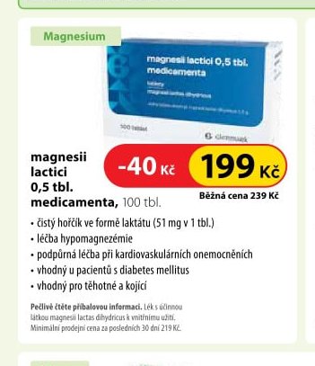 magnesii lactici 0,5 tbl. medicamenta, 100 tbl.