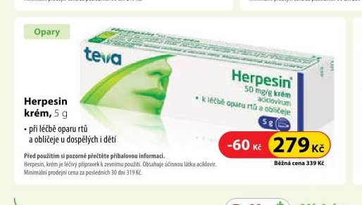 Herpesin krém, 5 g