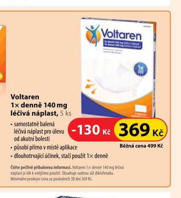 Voltaren 1x denně 140 mg léčivá náplast, 5 ks