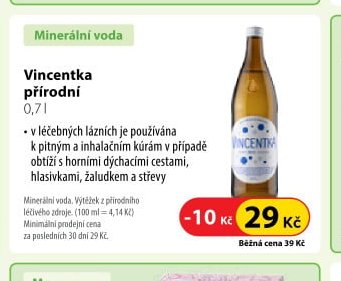 Vincentka přírodní, 0,7 l