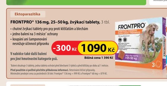 FRONTPRO 136 mg, 25-50 kg, žvýkací tablety