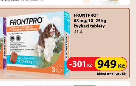 FRONTPRO 68 mg, 10-25 kg, žvýkací tablety