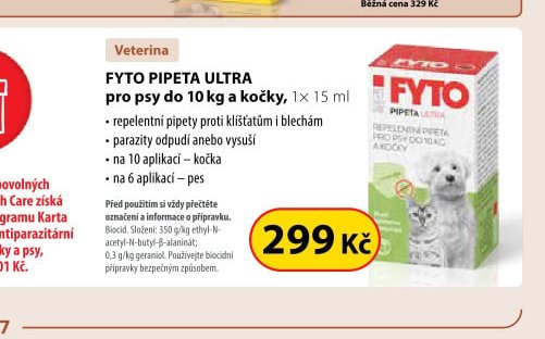 FYTO PIPETA ULTRA pro psy do 10 kg a kočky