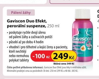 Gaviscon Duo Efekt, perorální suspenze, 250 ml