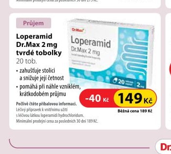 Loperamid Dr.Max 2 mg tvrdé tobolky 20 tob.