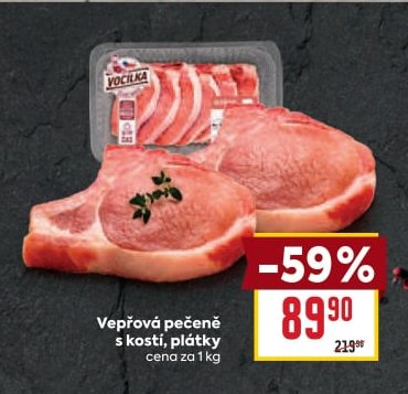 Vepřová pečeně s kostí, plátky