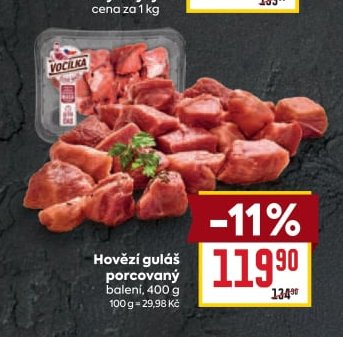 Hovězí guláš porcovaný