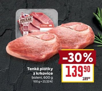 Tenké plátky z krkovice
