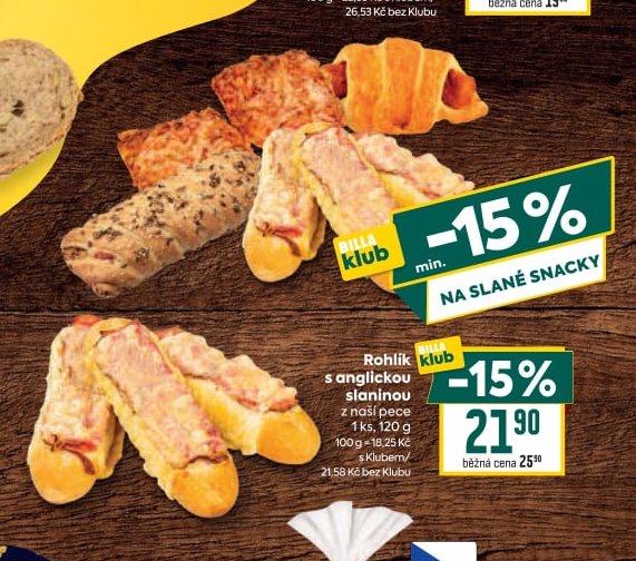 Rohlík s anglickou slaninou