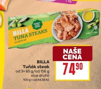BILLA Tuňák steak 3x 65 g
