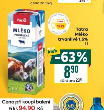 Tatra Mléko trvanlivé 1,5%