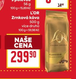 L'OR Zrnková káva
