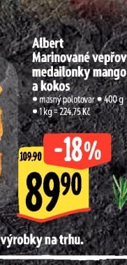 Albert Marinované vepřové medailonky mango a kokos