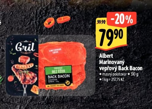Albert Marinovaný vepřový Back Bacon