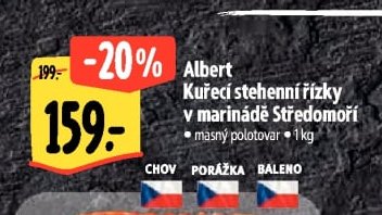 Albert Kuřecí stehenní řízky v marinádě Středomoří