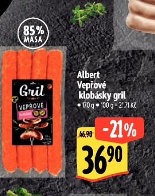Albert Vepřové klobásky gril