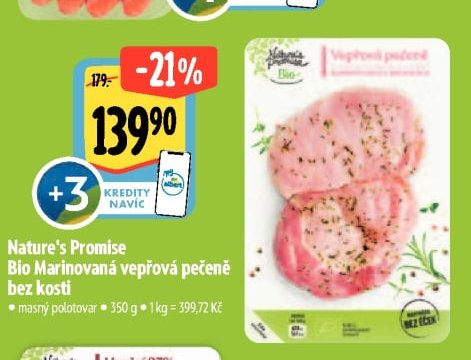 Nature's Promise Bio Marinovaná vepřová pečeně bez kosti