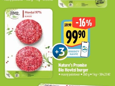 Nature's Promise Bio Hovězí burger