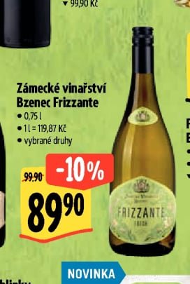 Zámecké vinařství Bzenec Frizzante