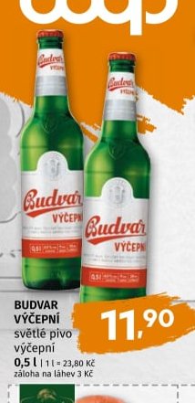 Budvar výčepní světlé pivo