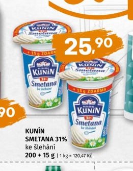 Kunín Smetana ke šlehání