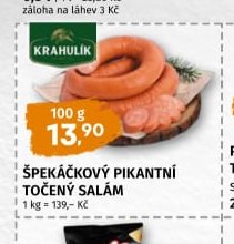 Krahulík špekáčkový pikantní točený salám