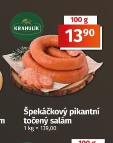 Špekáčkový pikantní točený salám