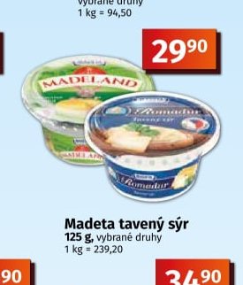 Madeta tavený sýr