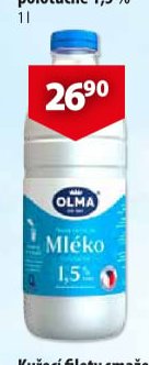 Čerstvé mléko polotučné 1,5 %