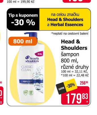 Head & Shoulders šampon 800 ml, různé druhy