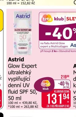 Astrid Glow Expert ultralehký vyplňující denní UV fluid